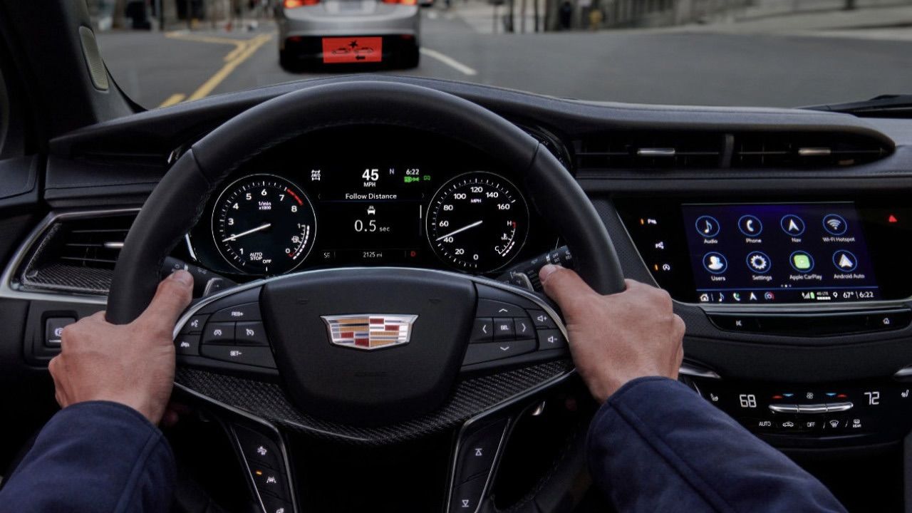 Close-up view of the Cadillac XT5 dashboard.