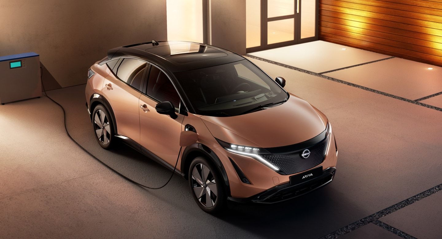 La Nissan Ariya 2024 en cour de recharge.