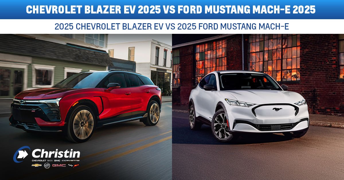 Comparison between the 2025 Chevrolet Blazer EV and the 2025 Ford Mustang Mach-E