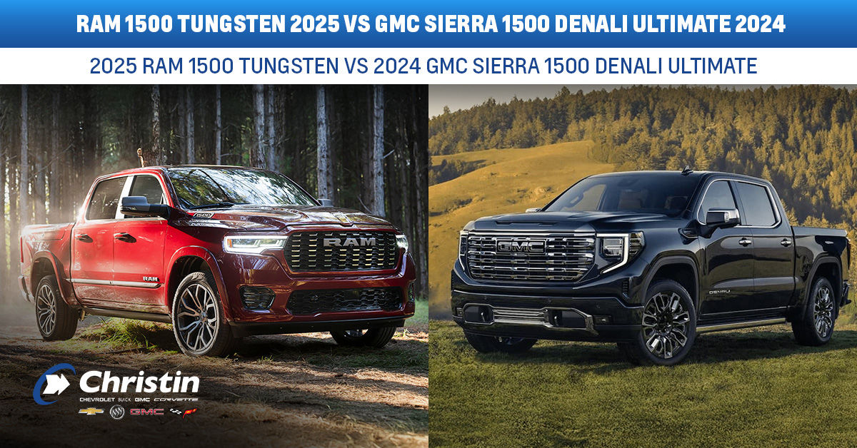 Comparison between the 2025 RAM 1500 Tungsten and the 2024 GMC Sierra 1500 Denali Ultimate