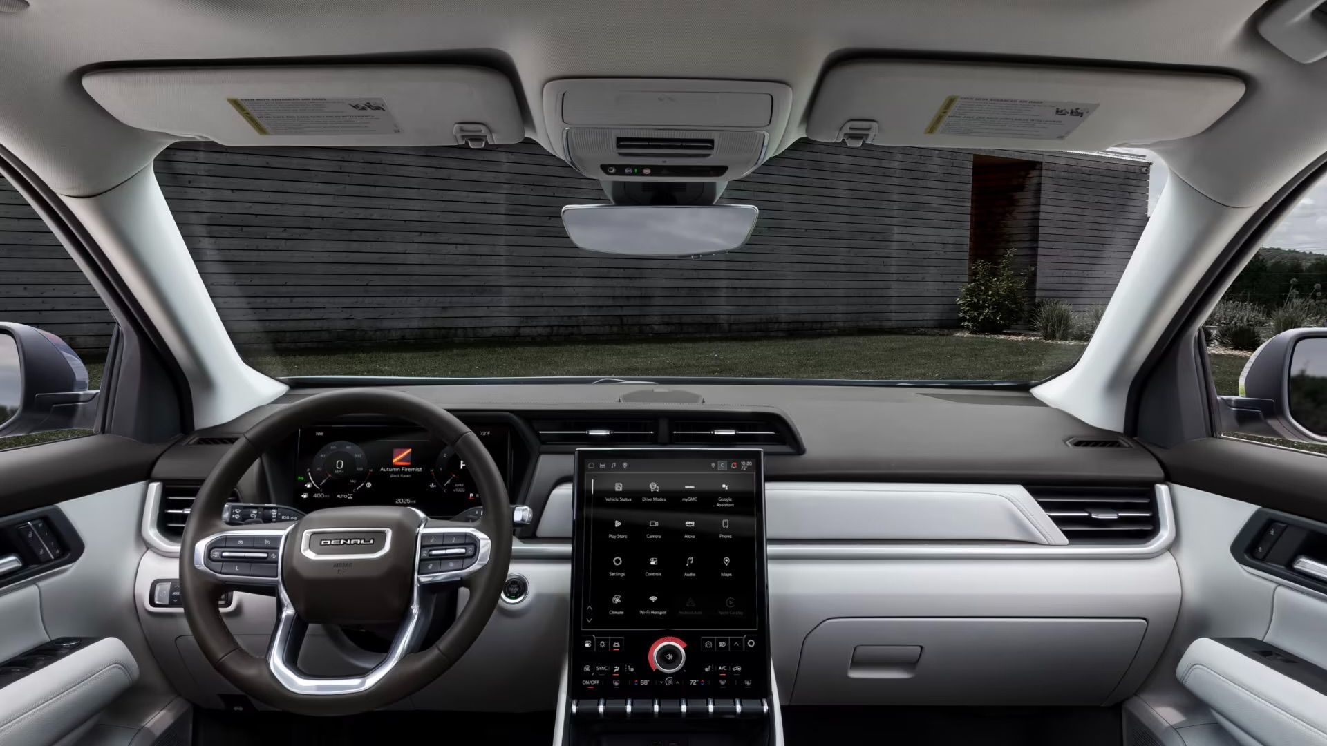 Grande vue sur le tableau de bord et sur la technologie du GMC Terrain 2025.