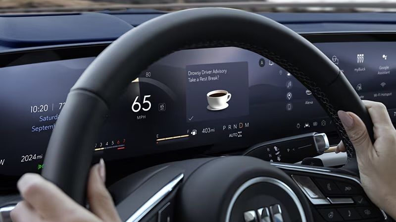 The Buick Envision 2025 recognizes your fatigue and offers you a coffee break for your safety.