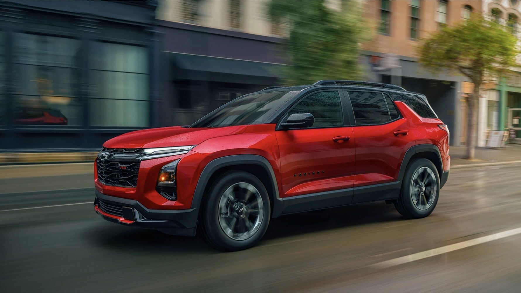 The Chevrolet Equinox 2025 driving around town.