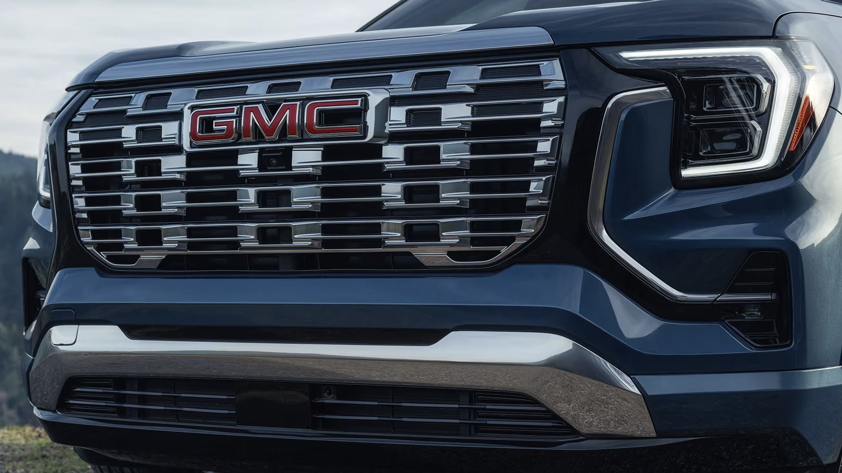 Close-up view of the GMC Terrain 2026 front bumper.