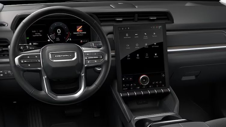 Close-up view of the GMC Terrain 2026 dashboard.