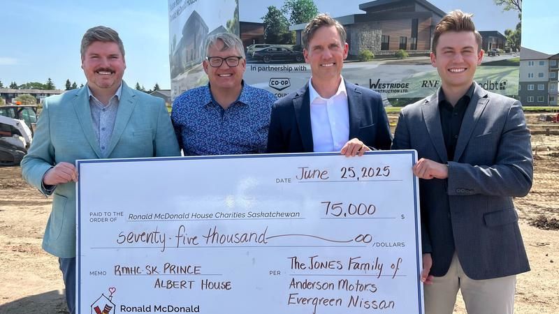 Jones family donates $75,000 to Ronald McDonald House in Prince Albert