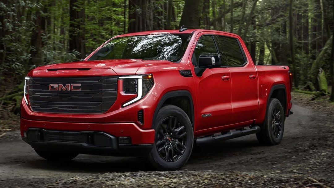 The GMC Sierra 1500 parked in the forest.