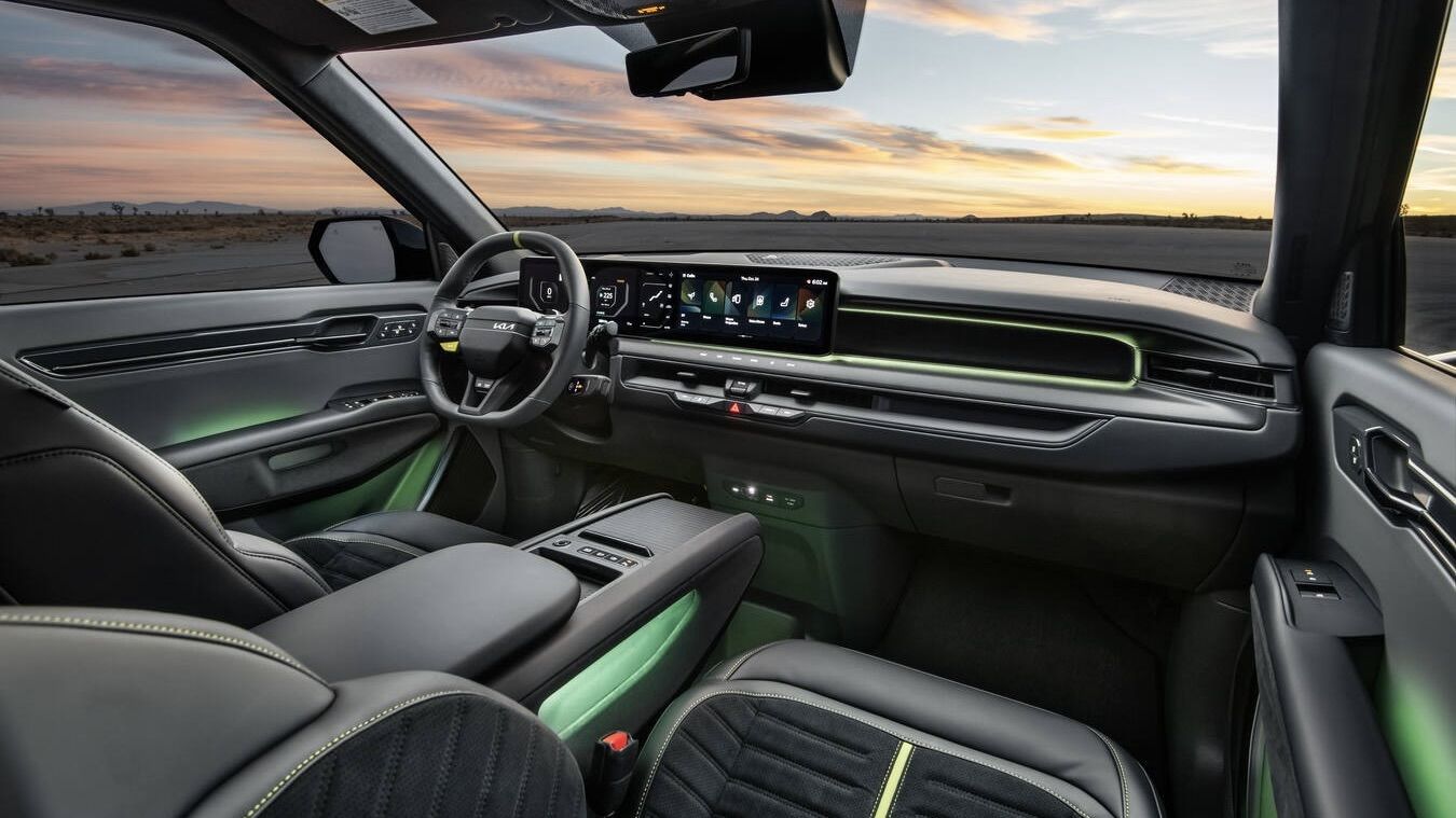 Interior design of the 2026 EV9 GT.