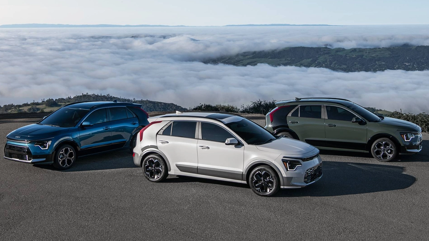 View of a selection of used Kia vehicles