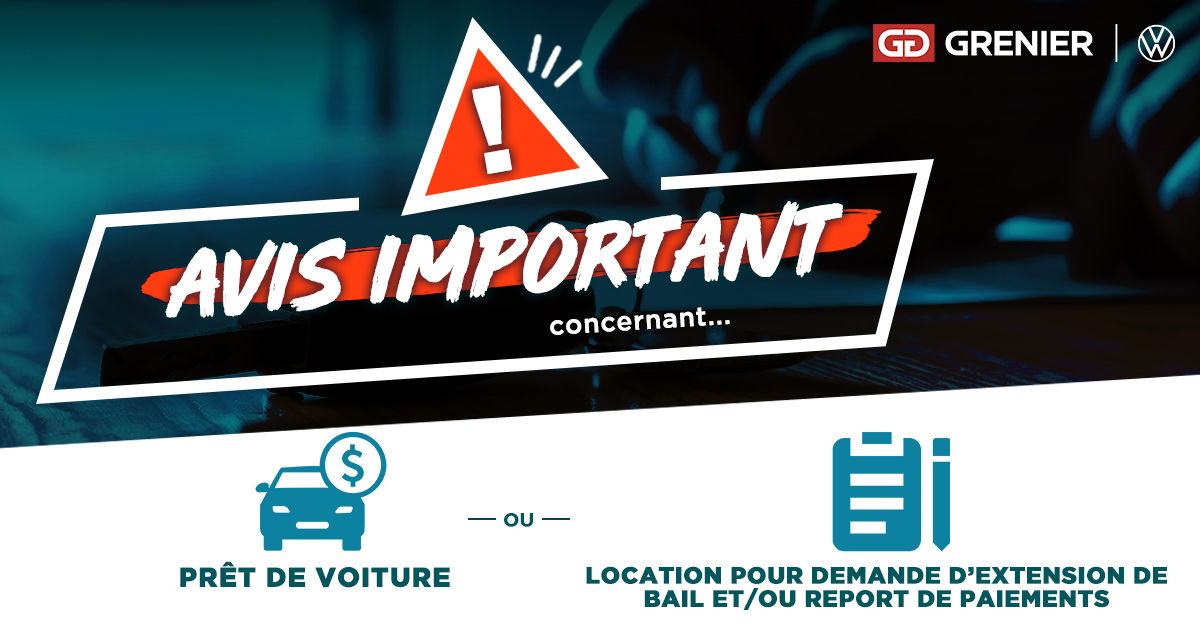 Avis important concernant votre prêt ou votre location !