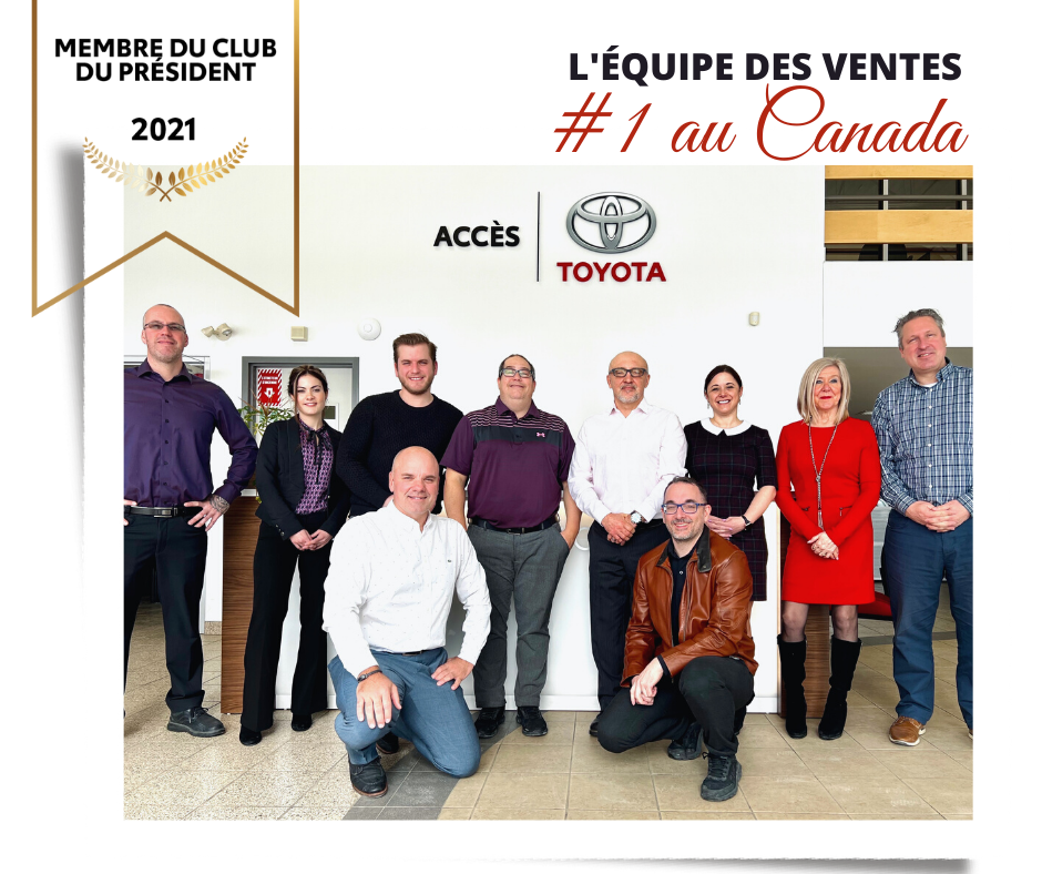 Programme du président 2021 | Accès Toyota se classe #1 au Canada pour les ventes