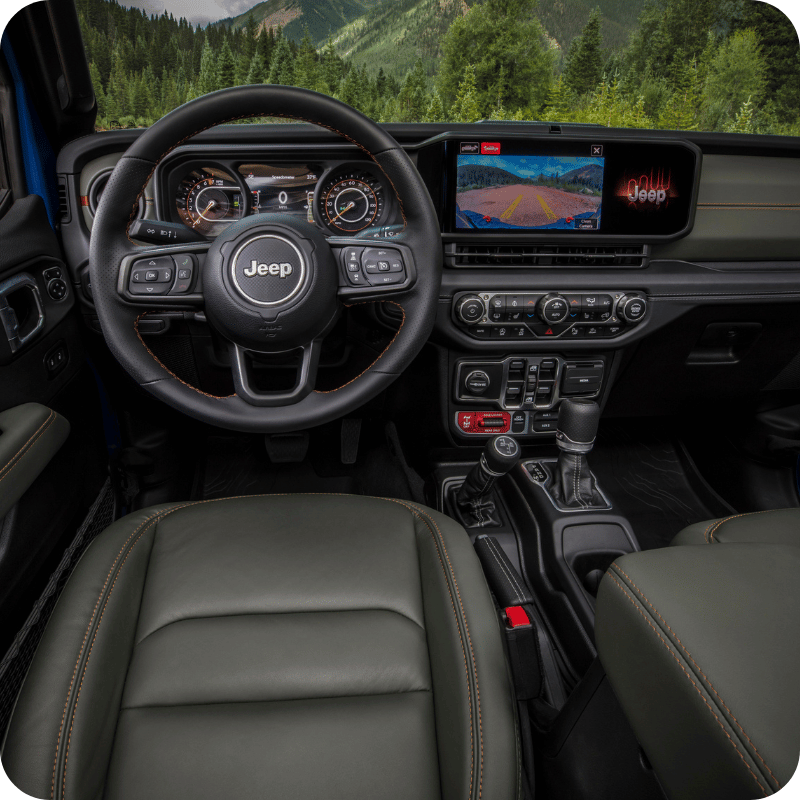 Interior of a Jeep Gladiator.