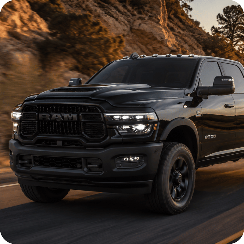 Black Ram 2500 in mountains.