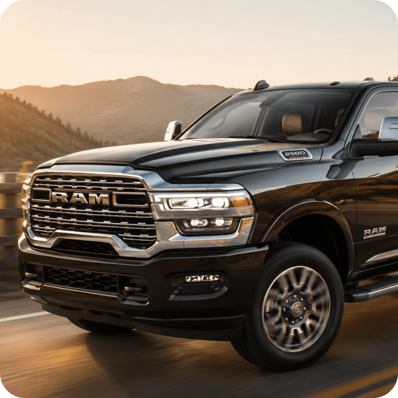 Black Ram 2500 at sunset.