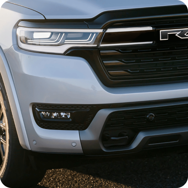 Front headlight of a Ram 1500 REV.