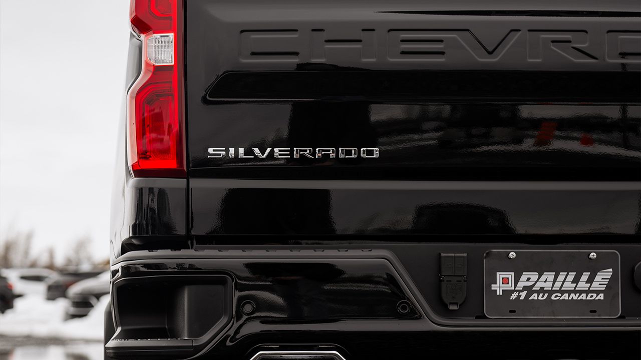 Rear view of a Chevrolet Silverado truck from the Paill&eacute; Group