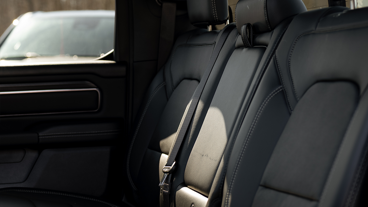 View of the comfortable, ventilated leather rear seats