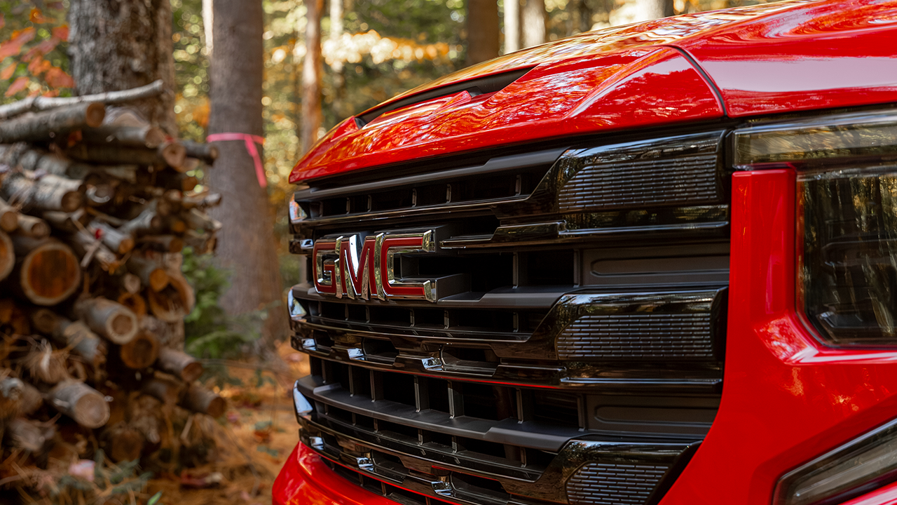 A close-up view of the 2027 GMC Sierra 1500 this fall