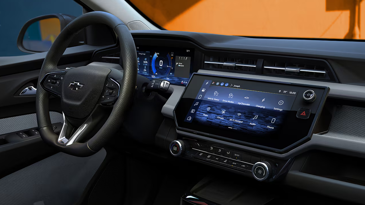 Interior view of the 2027 Chevrolet Bolt and its dashboard