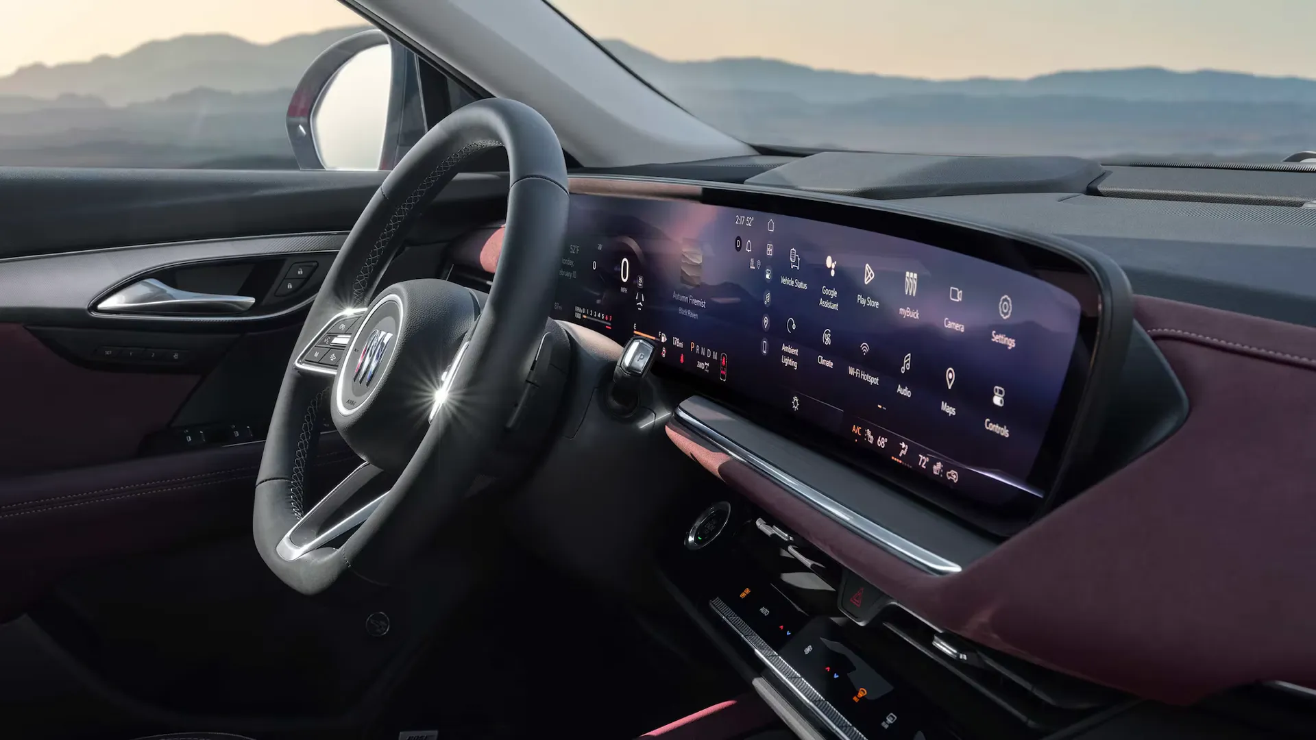 Vue du tableau de bord et de l'écran multimédia du Buick Envision 2026.