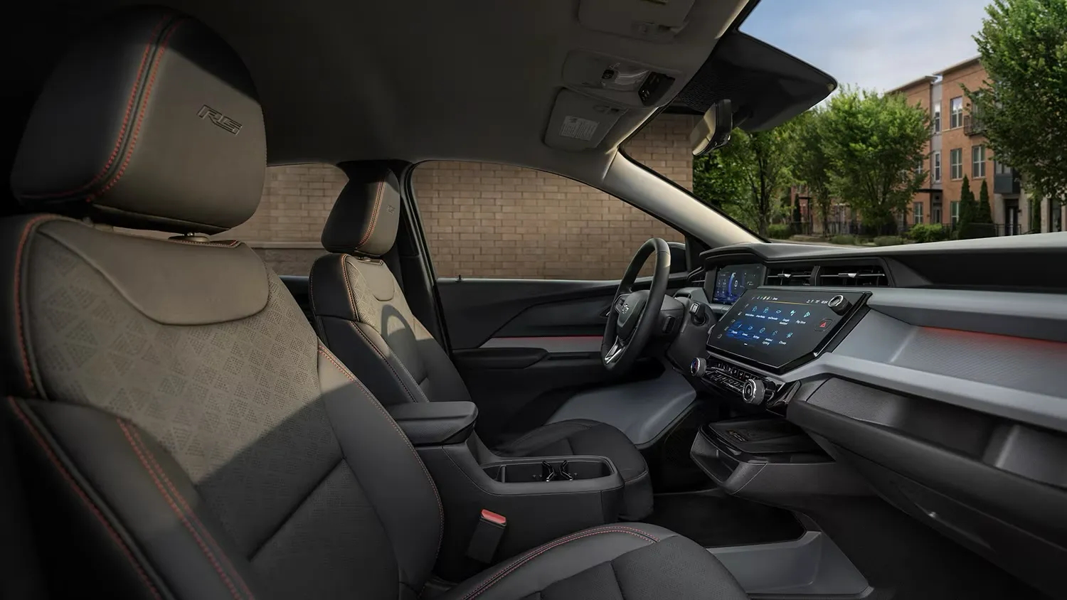 Belle vue sur le tableau de bord et la technologies de la Chevrolet Bolt 2027.