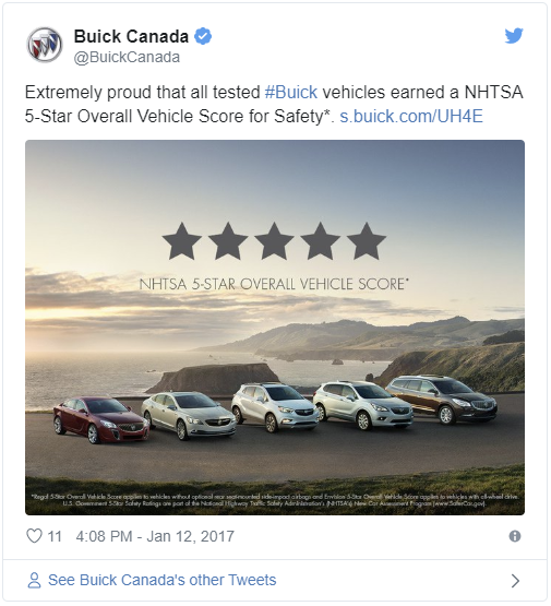 All Six 2017 Buick Models Awarded Five Star Overall Vehicle Score