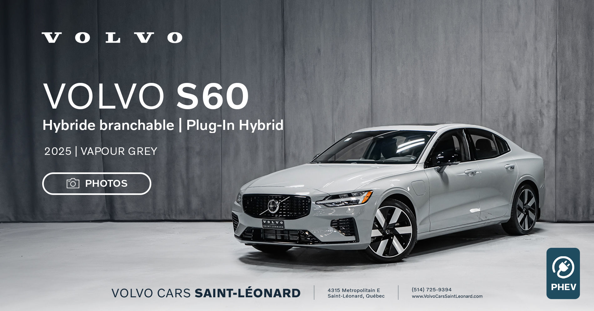 2025 Volvo S60 Plug-In Hybrid VAPOUR GREY METALLIC - Pictures