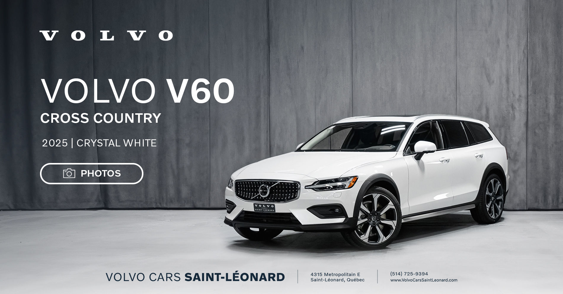 2025 Volvo V60 Cross Country CRYSTAL WHITE METALLIC - Pictures