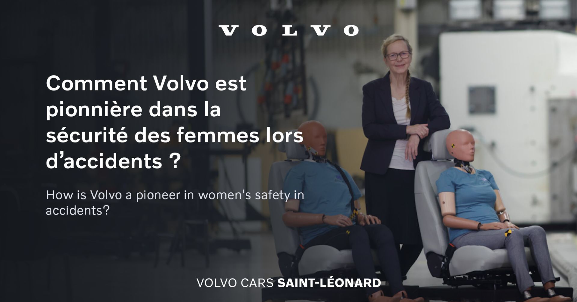 How is Volvo a pioneer in women's safety in accidents?