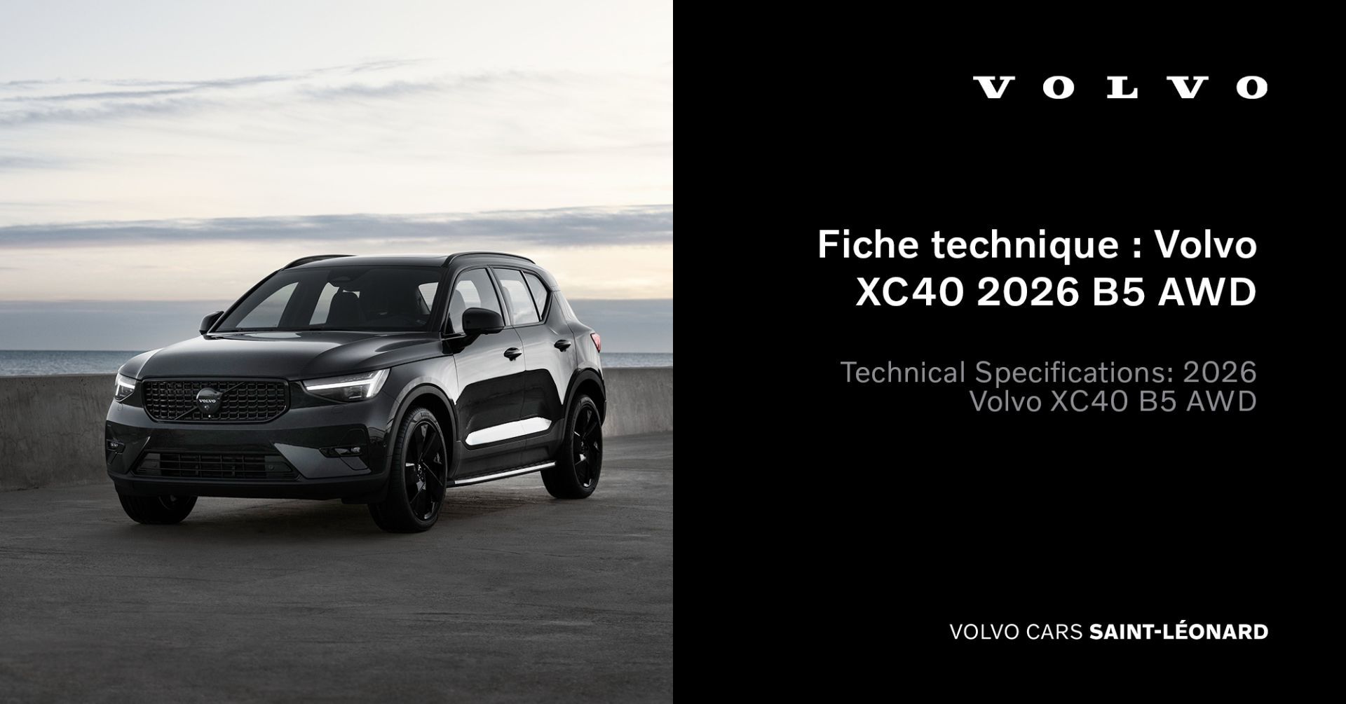Technical Specifications: 2026 Volvo XC40 B5 AWD