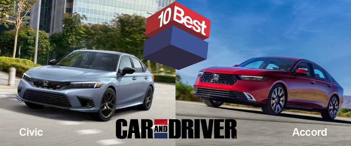 Honda Takes Home More 2024 Car and Driver 10Best Awards Than Any Other Brand; Civic, Accord and CR-V Honoured