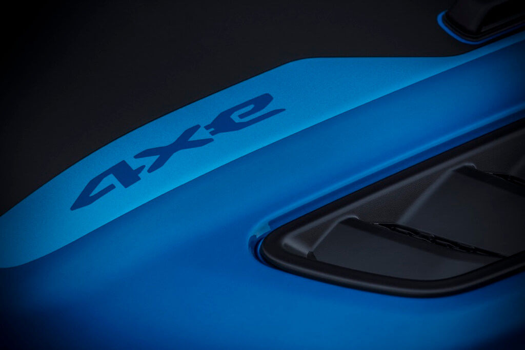 The 4xe badge of the 2024 Jeep Wrangler 4xe.