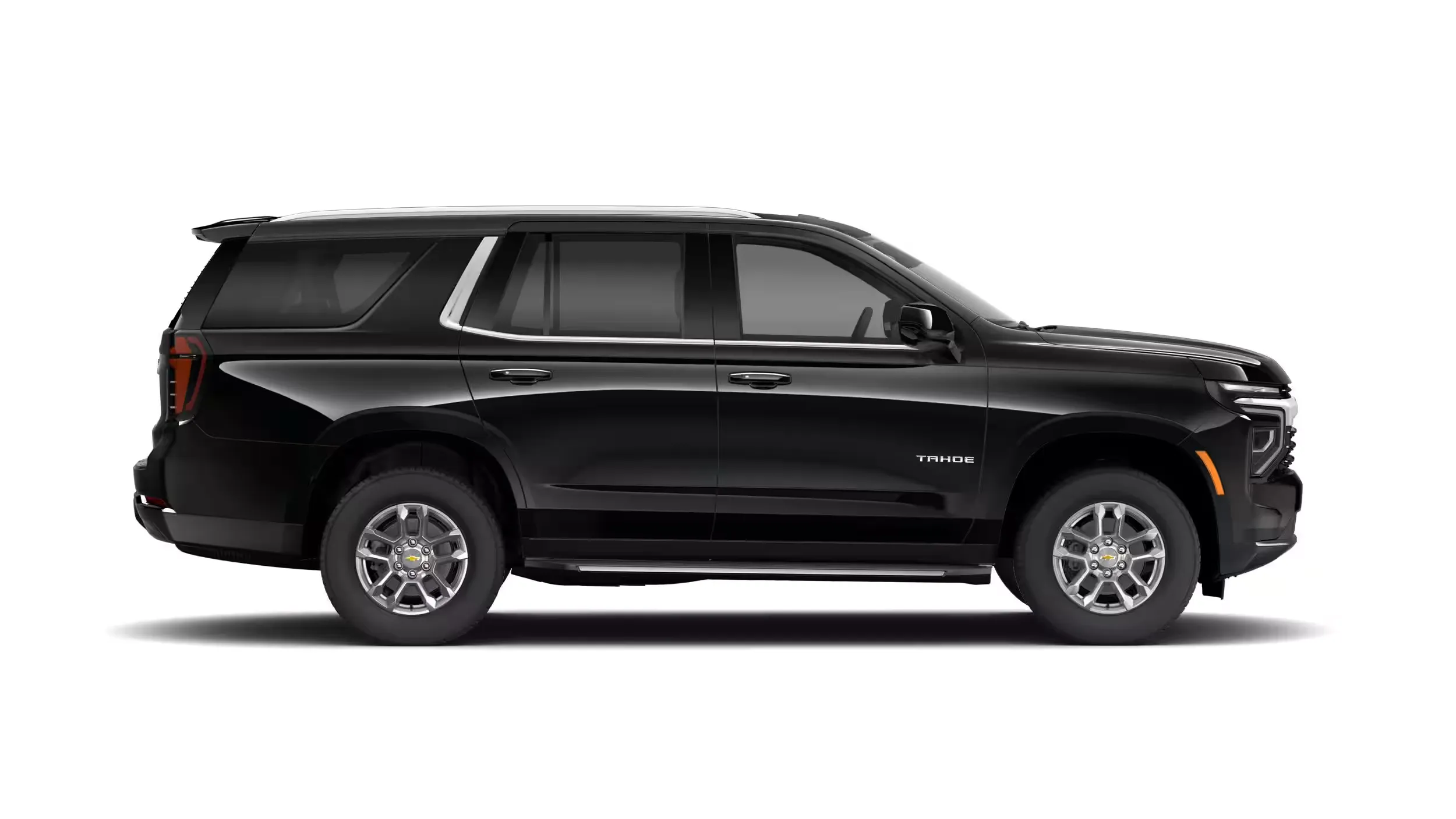 Black 2026 Chevrolet Tahoe LT in profile, comfort- and technology-focused trim