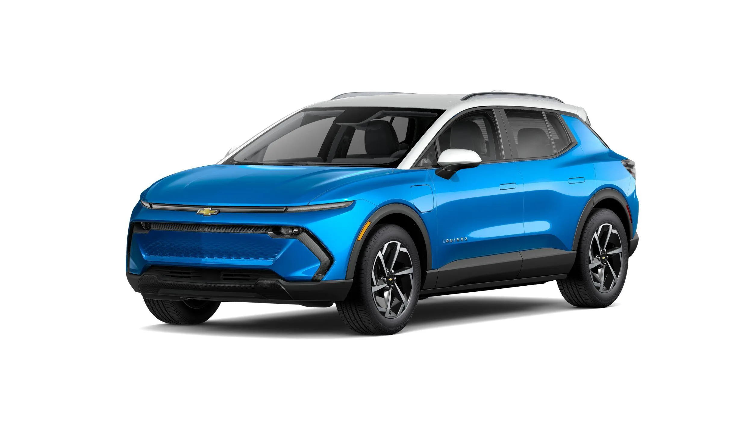 Chevrolet Equinox EV LT 2026 bleu, version d&rsquo;entr&eacute;e de gamme &agrave; traction avant ou int&eacute;grale