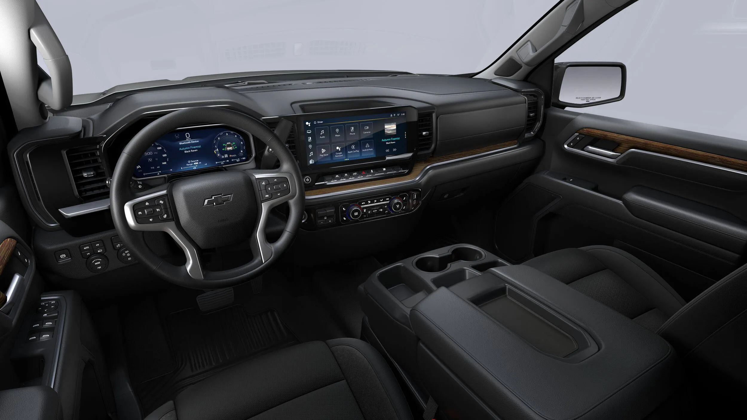Chevrolet Silverado 1500 RST interior with large infotainment screen and digital cluster