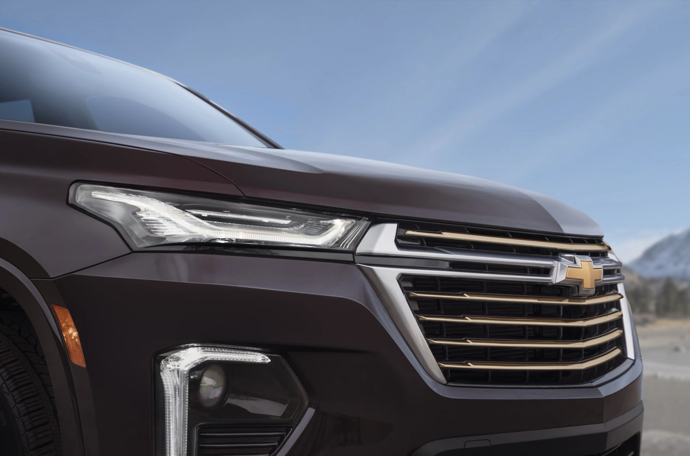 Front end of a Chevrolet Traverse, illustrating documents and compliance checks.