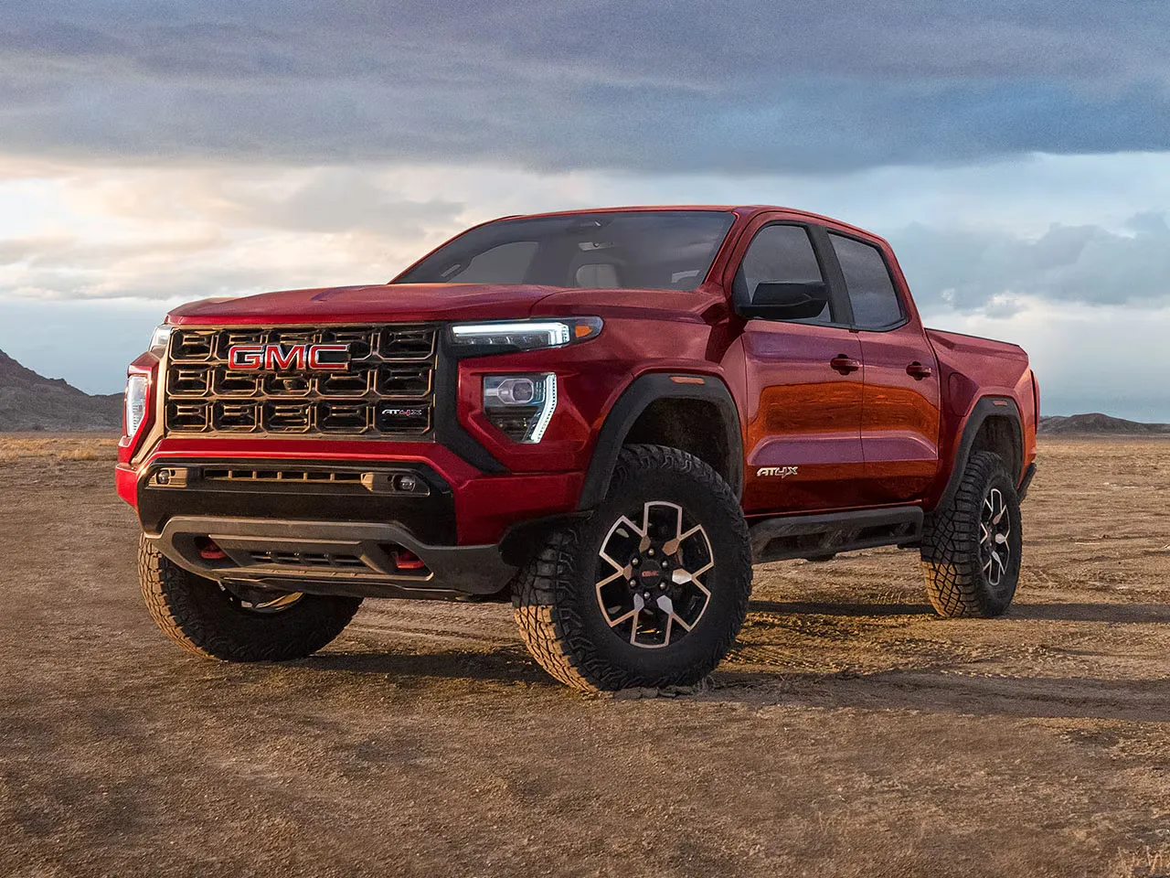 GMC Canyon rouge con&ccedil;u pour une flotte de chantier.