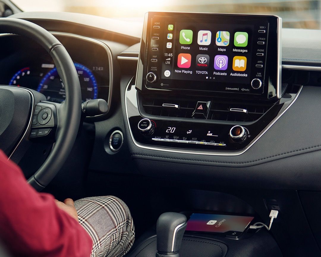 Apple CarPlay/Android Auto from the dashboard of the 2022 Toyota Corolla