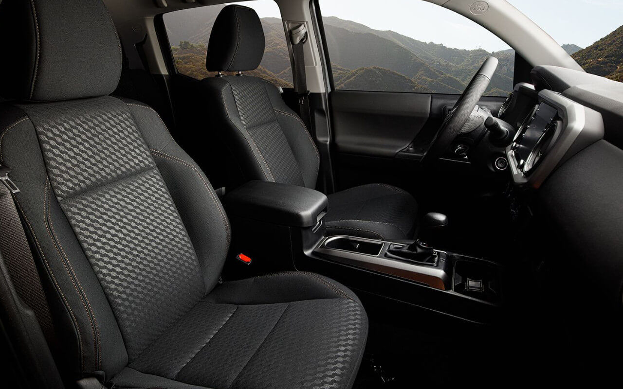 The front seats of the 2023 Toyota Tacoma.