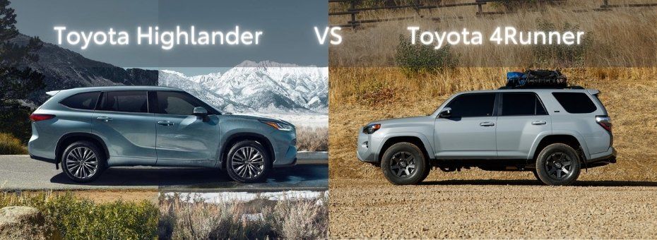 The Toyota Tundra with its back to the 2021 Toyota Tacoma