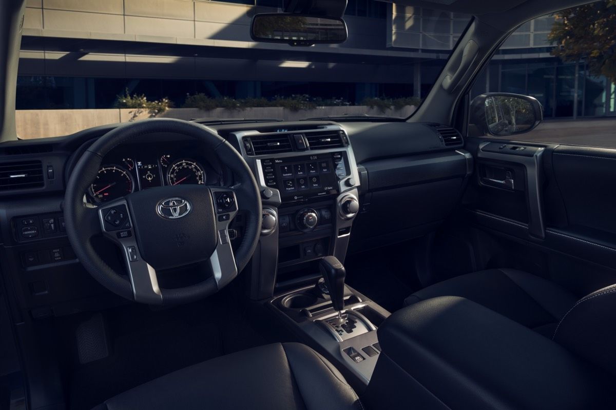 Toyota 4Runner TRD Sport front interior including its dashboard with all its technologies