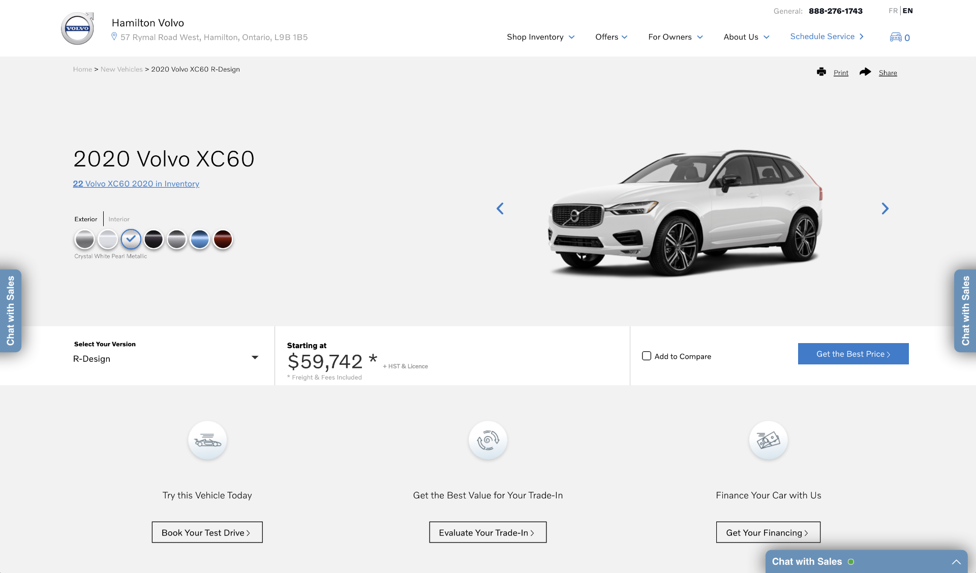 How to configure a new 2020 Volvo vehicle on our site