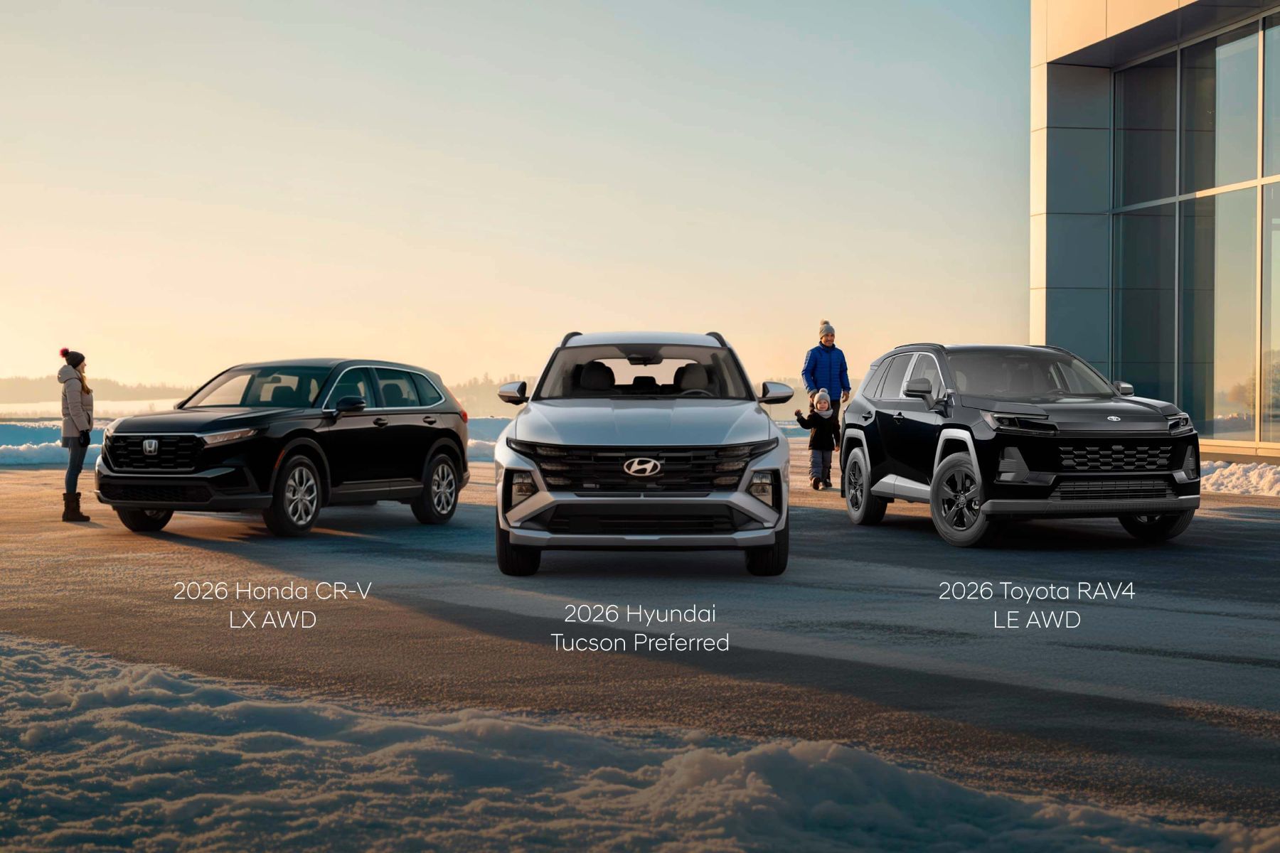 Tucson Preferred vs RAV4 LE AWD vs CR-V LX AWD