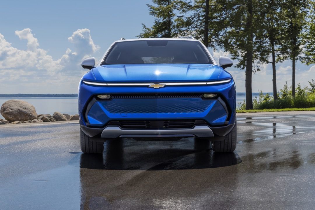 Vue rapprochée sur la calandre avant du Chevrolet Equinox EV.