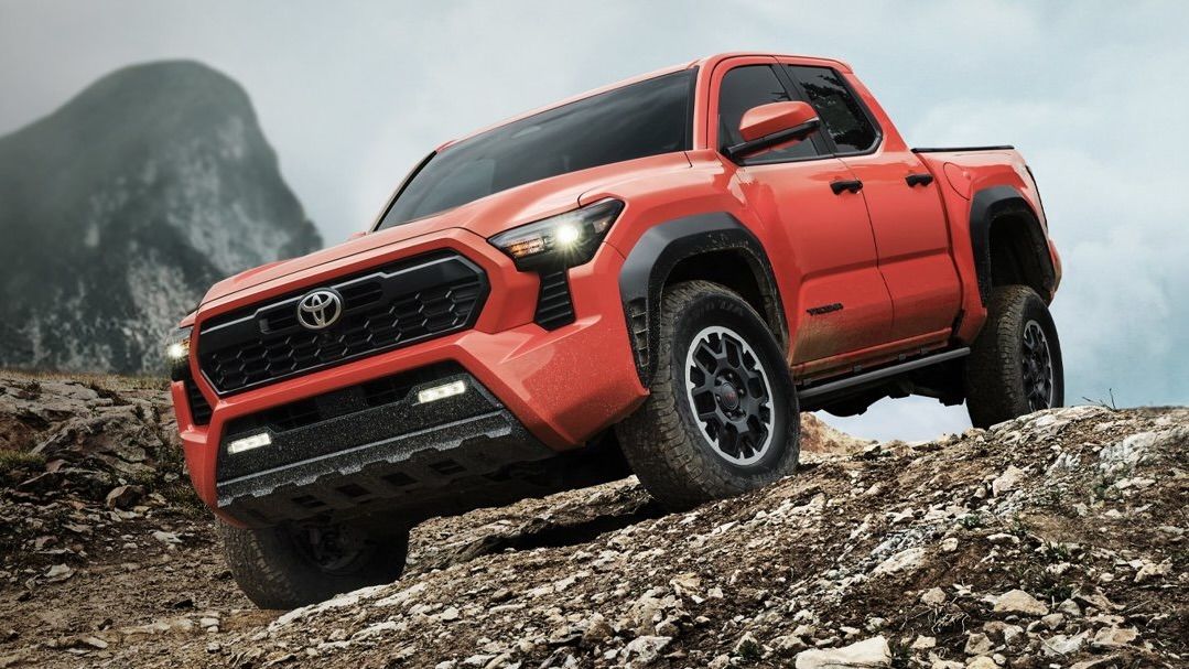 Le Toyota Tacoma qui roule sur des roches.