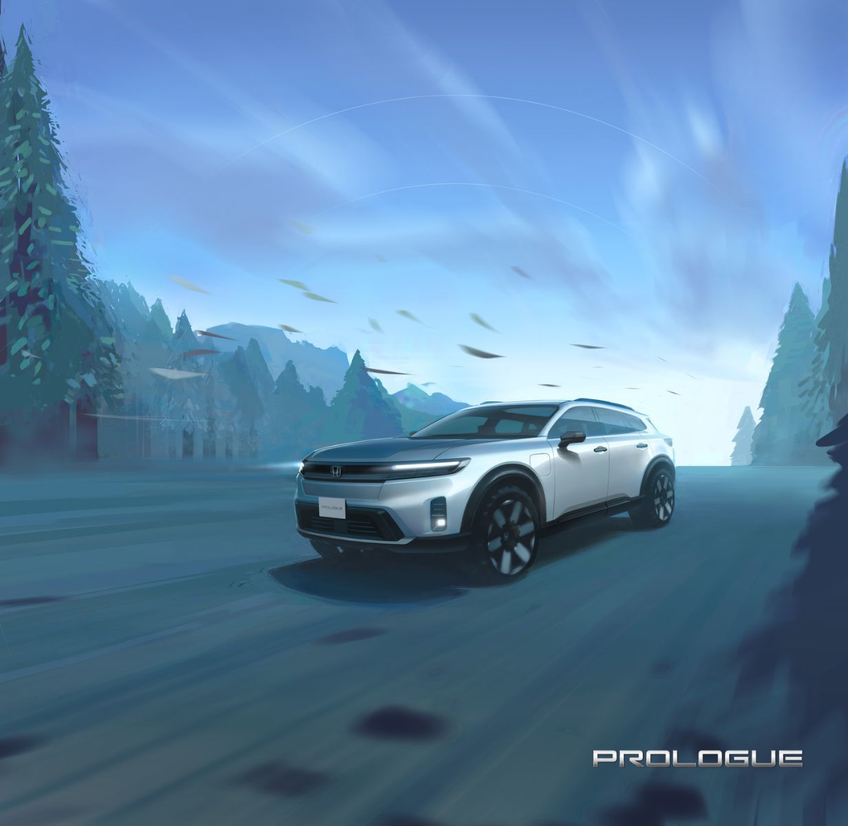 Our first official sketch of the 2024 Honda Prologue SUV