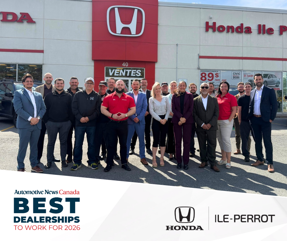 Honda Île-Perrot reconnu parmi les meilleurs concessionnaires où travailler au Canada en 2026