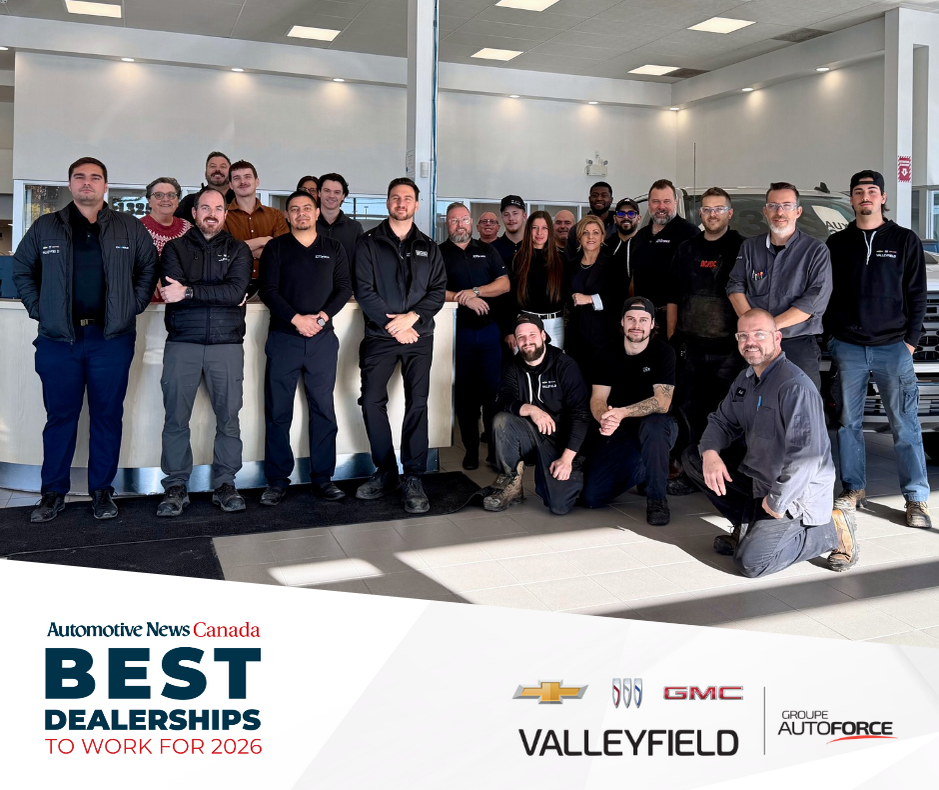 Chevrolet Buick GMC de Valleyfield Named One of the Best Dealerships to Work For in Canada for 2026