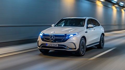 Mercedes-Benz unveils EQC EV sport utility vehicle.