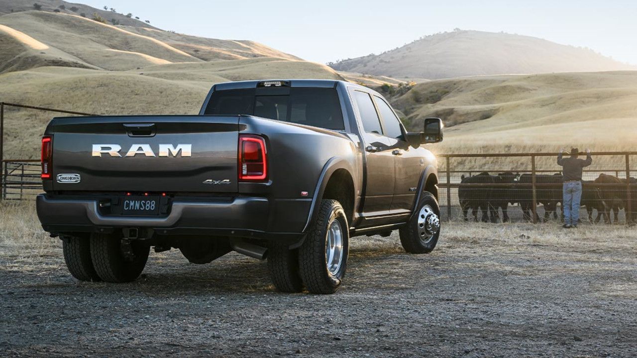 rear side view of a 2025 RAM 3500
